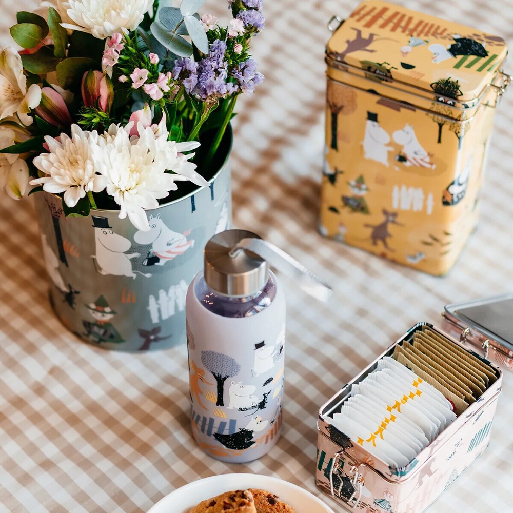 Moomin Coffee Tea Tin Box Forest Walk Pink