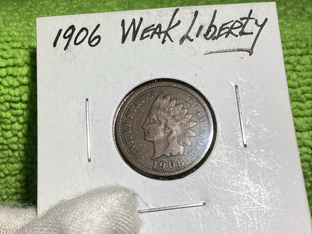 1906 INDIAN HEAD PENNY WEAK LIBERTY 🗽 HIGHER GRADE