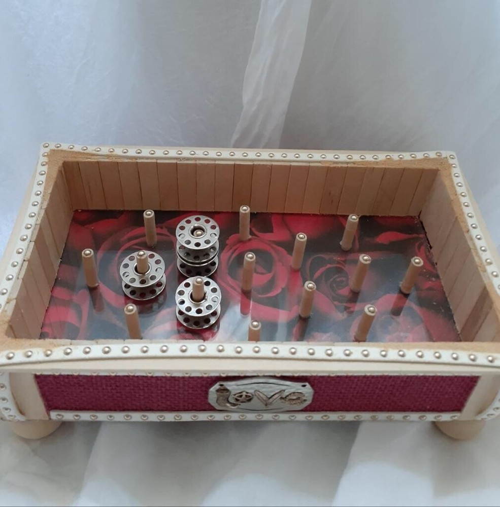 Wood Thread bobbin holder sewing room organizer , custom