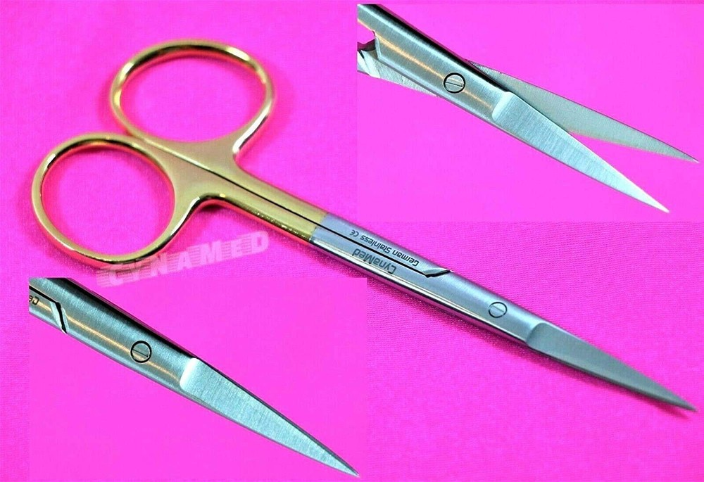 Premium German Iris Supercut Micro Dissecting Scissors Curved 4.5" with Tungs...