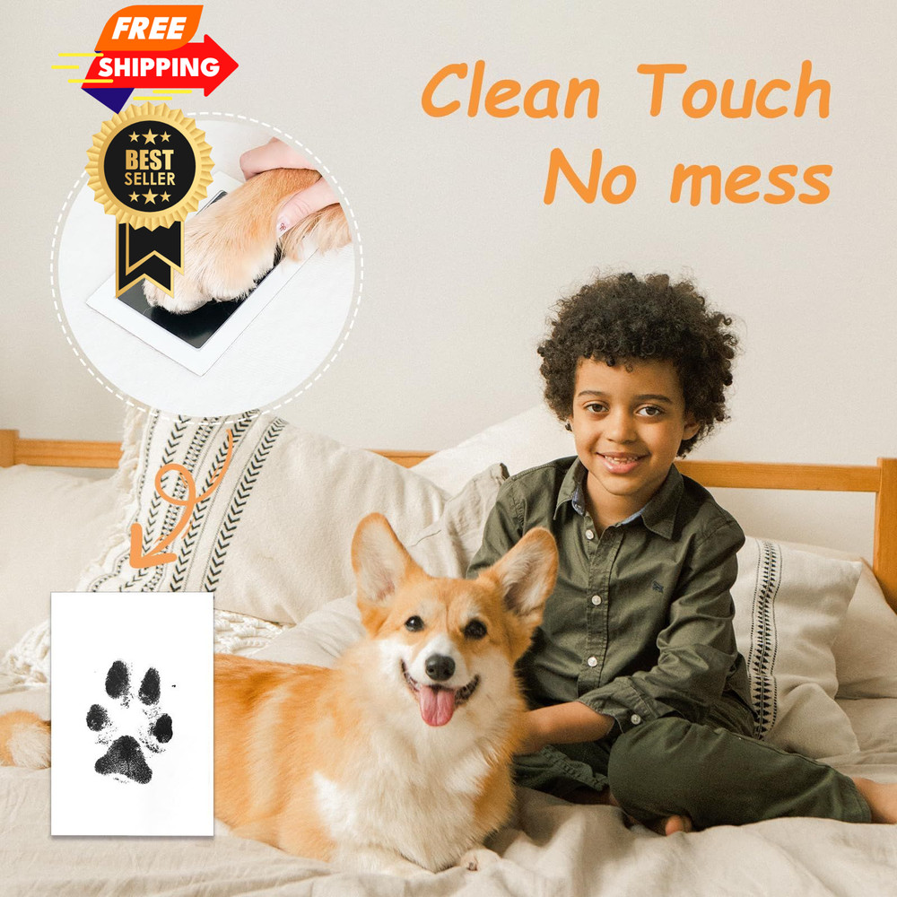 DeerZone Inkless Paw Print Kit,Dog Small-Medium 2 Pack, Black
