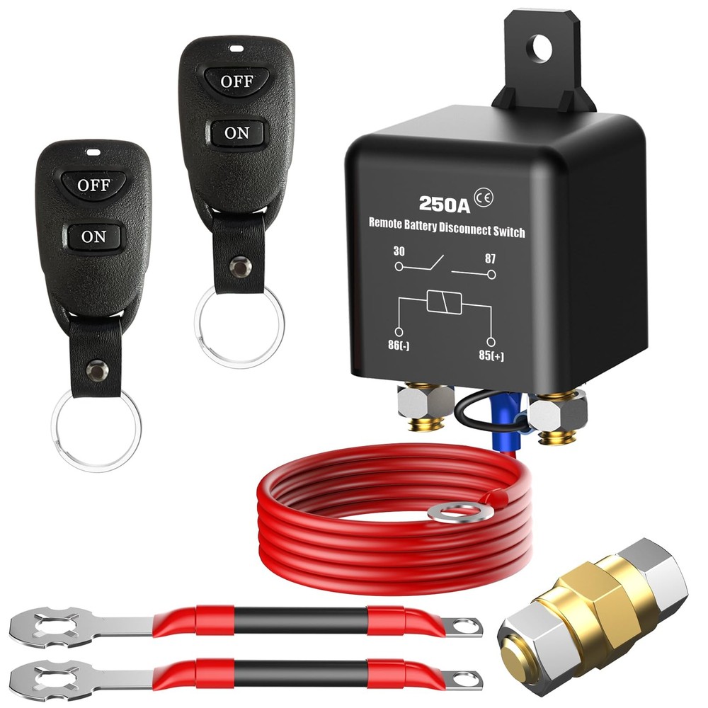 Side Post Remote Battery Disconnect Switch 12V 250A Prevent Battery Drain