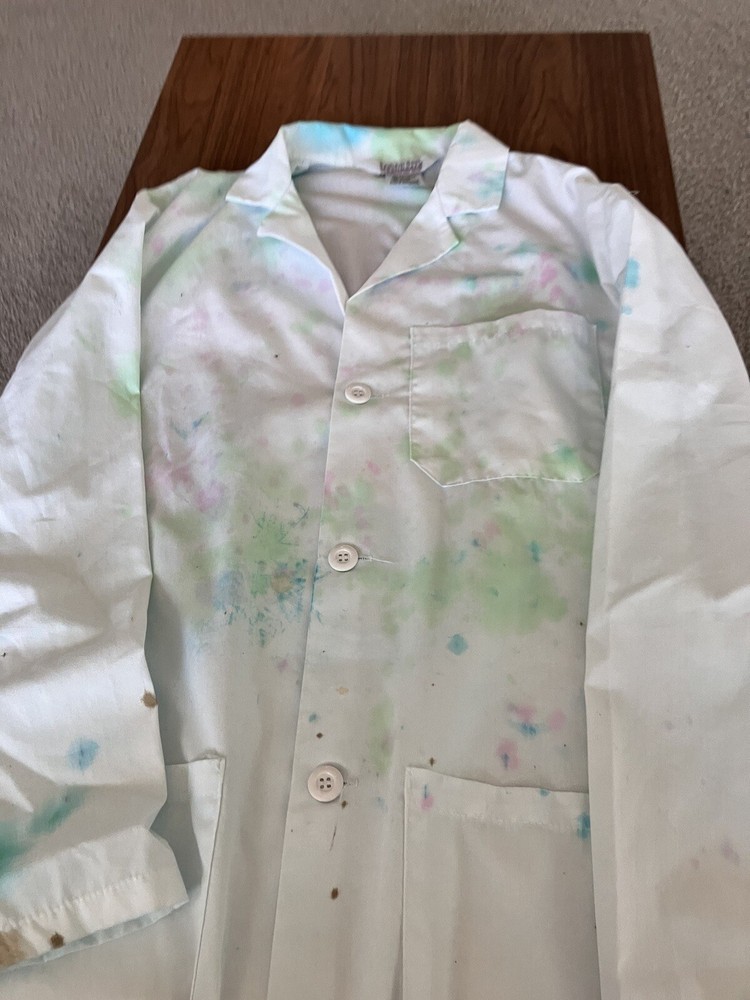 Lightly Tie-Dyed Lab Coat Small