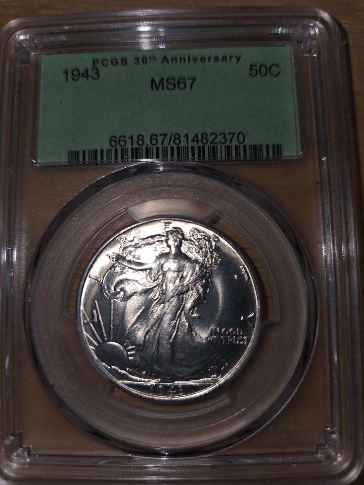 1943 Walking Liberty Half Dollar PCGS MS67