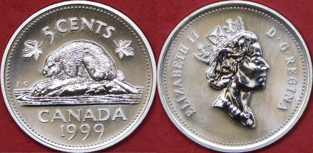 Specimen 1999 Canada 5 Cents From Mint's Set