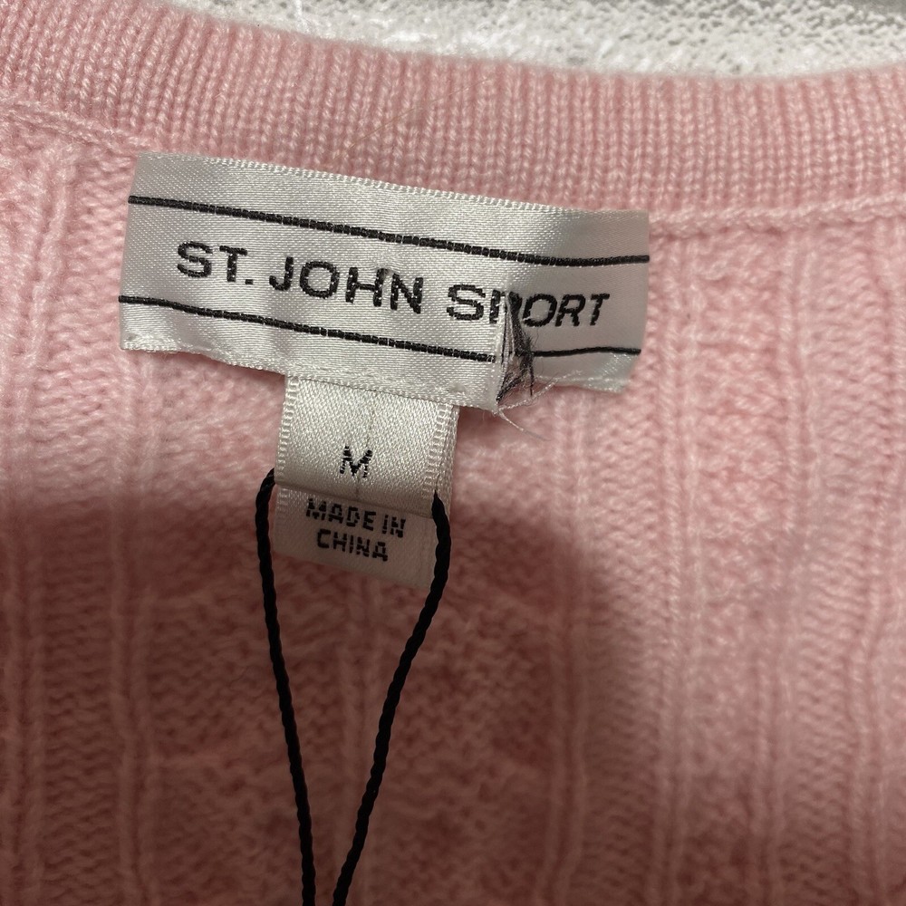 St John Sport Sweater Size Medium Pink Soft Knit