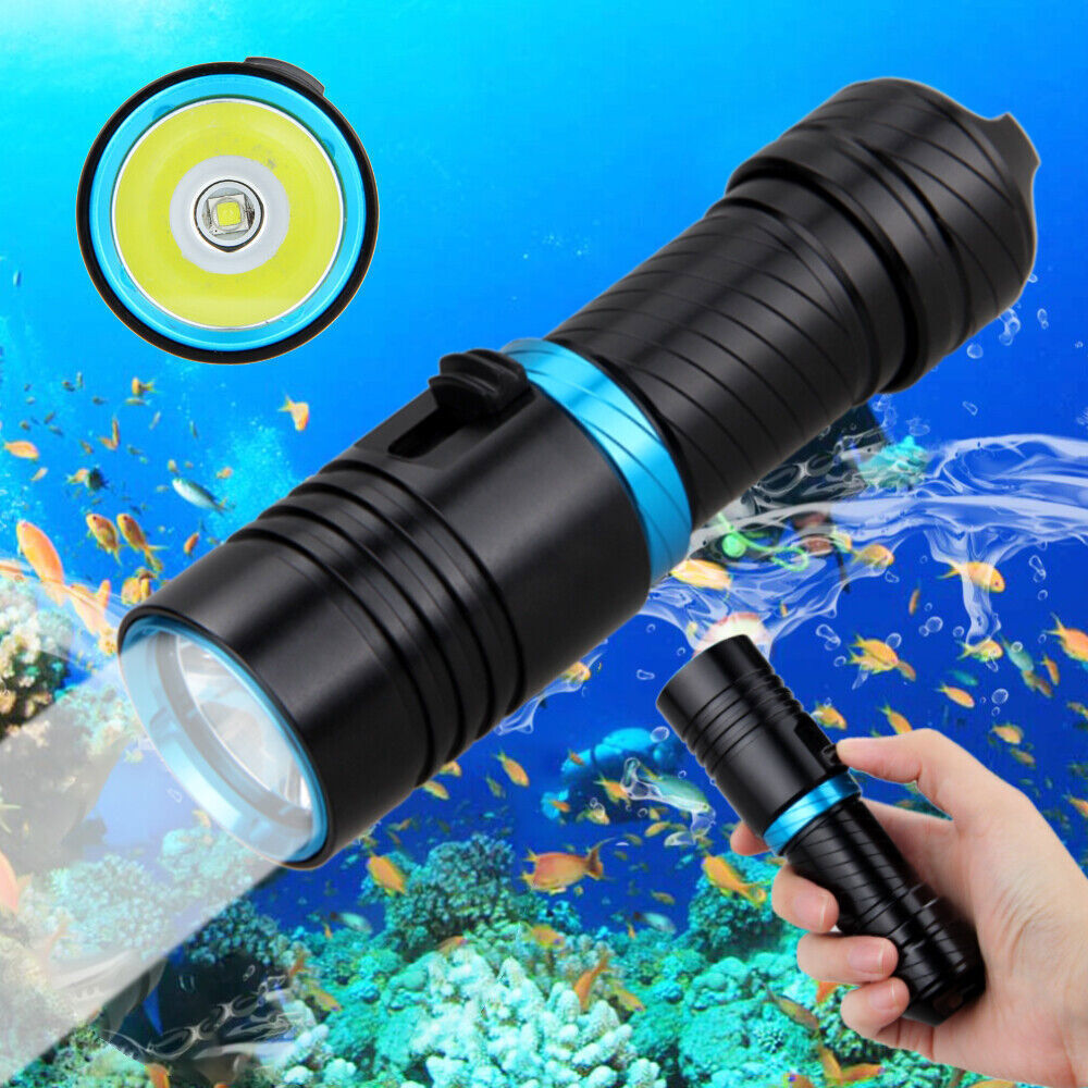Diving Flashlight Scuba Dive Light Waterproof Underwater LED Torch Light Lamp