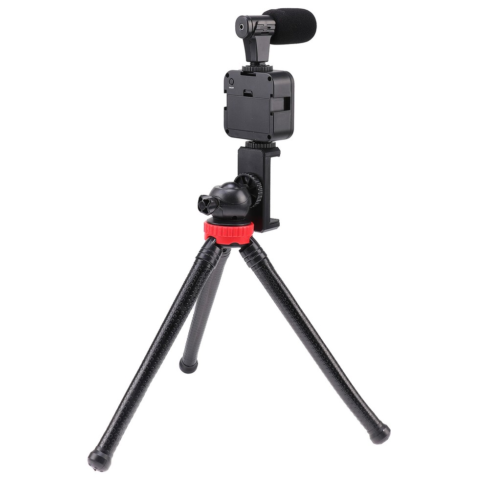 Smartphone Video Vlogging Kit with Tripod+LED Light+Microphone+Remote Control
