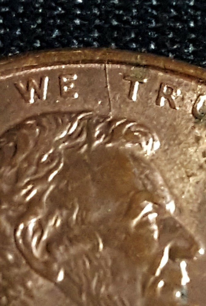 1998 P Lincoln Cents Error Die Crack