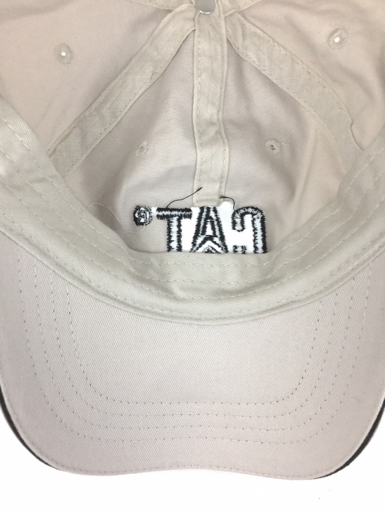CAT Caterpillar Hat Logo Tractor Strap Back Baseball Trucker Adjustable Cap Tan