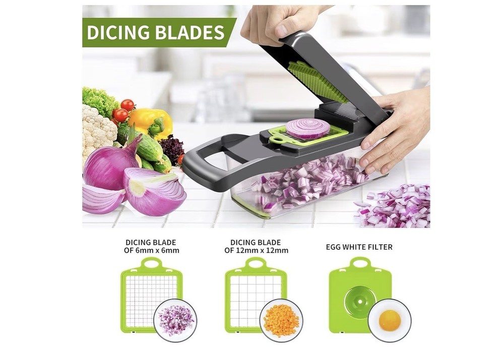 Multi Functional Vegetable Chopper Slicer Dicer with Dicing Shredding Blades