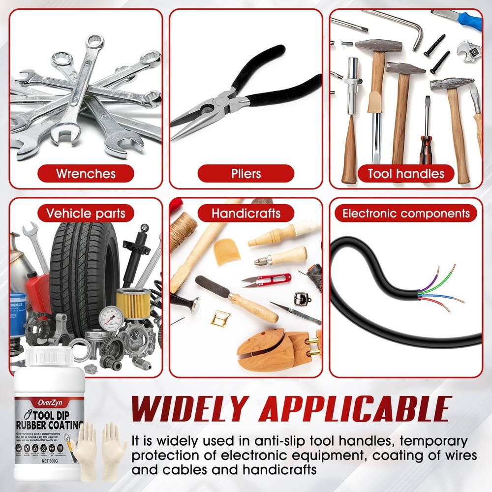 10.5oz Rubber Dip for Tools, Tool Dip Rubber Coating, Tool Handle Dip Coating...