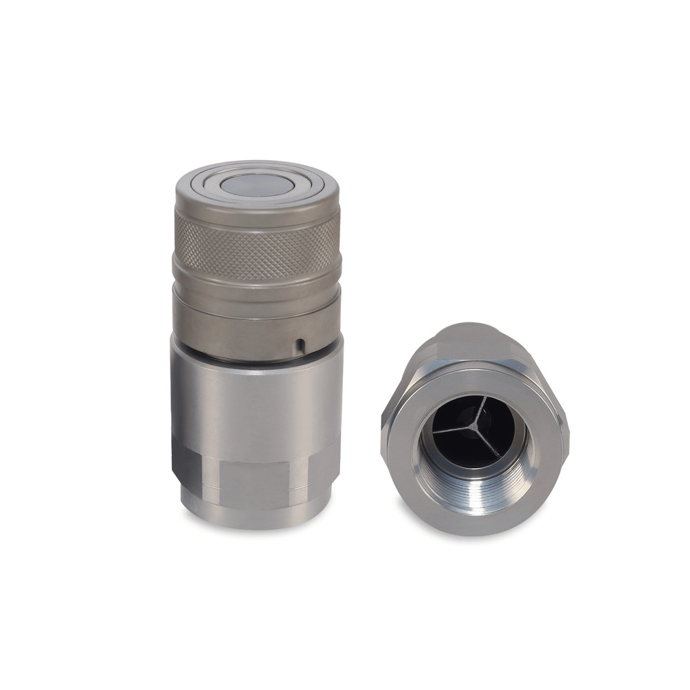 3/4″ Flat Face Hydraulic Quick Couplers Set - 1″ NPT Thread