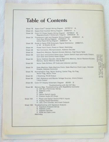 Vtg ATARI Space Duel Operation Maintenance Manual Schematic Package Supplement