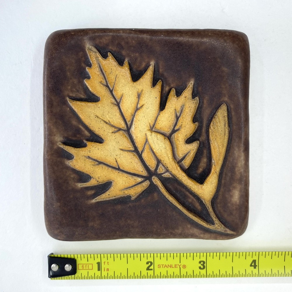 Maple Leaf 4x 4" Ceramic Art Tile by Gretchen Kramp