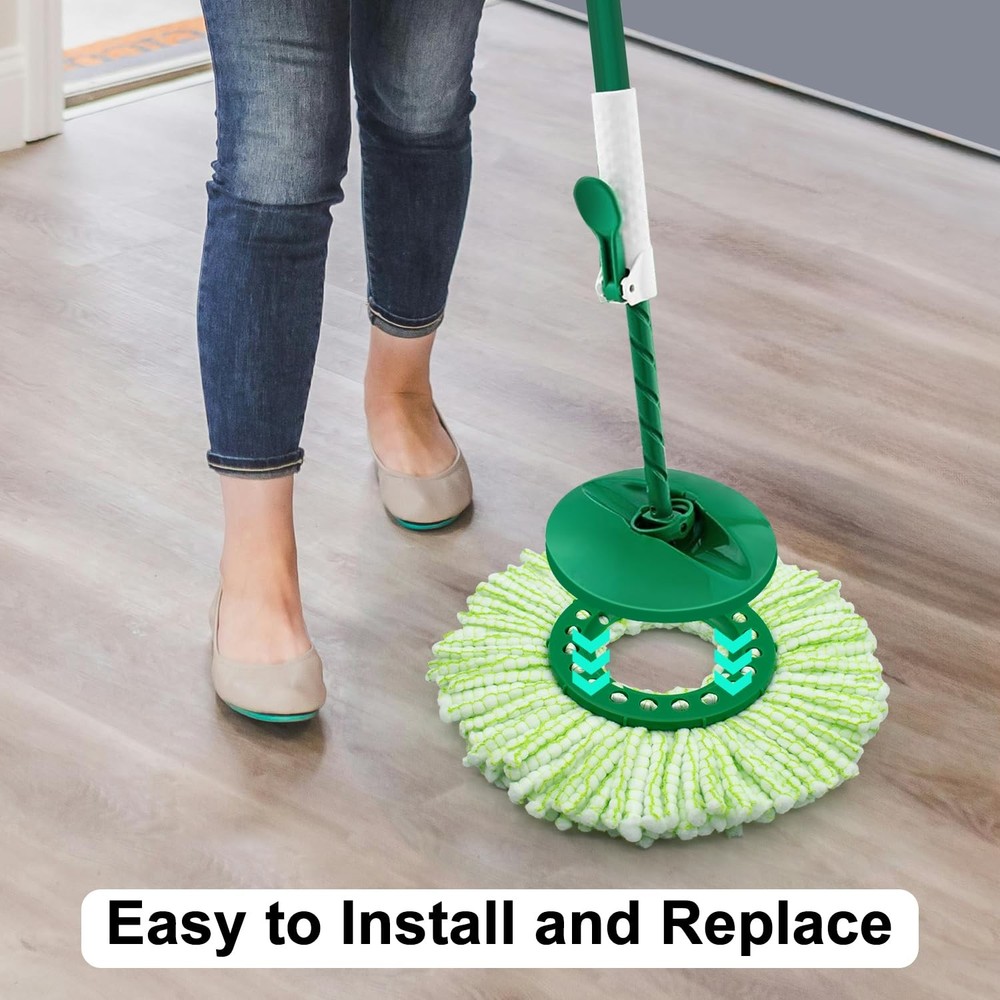 Tornado Spin Mop Replacement Head, Libman Compatible, New Design, Green