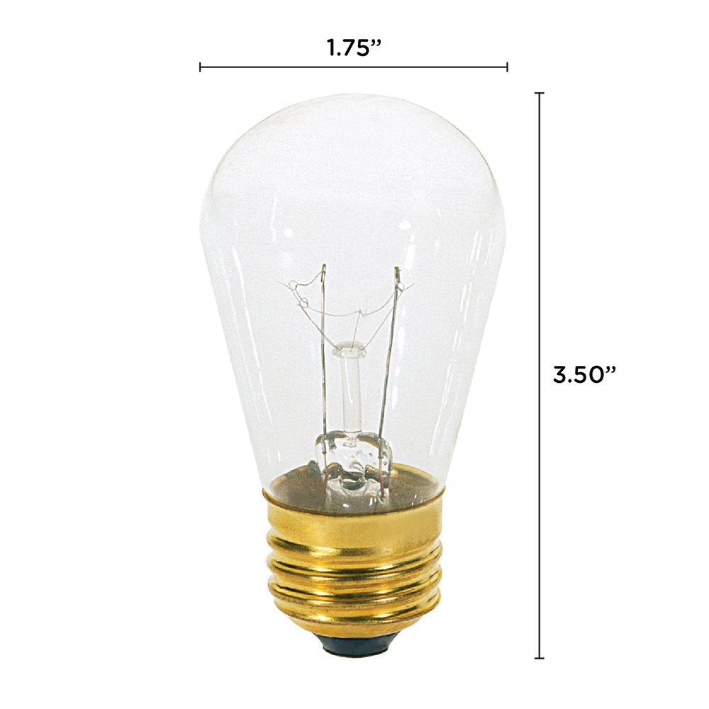 20 Pack CLEAR Patio String Light Sign Bulb 120V 11W S14 Medium E26 Base 11S14/CL