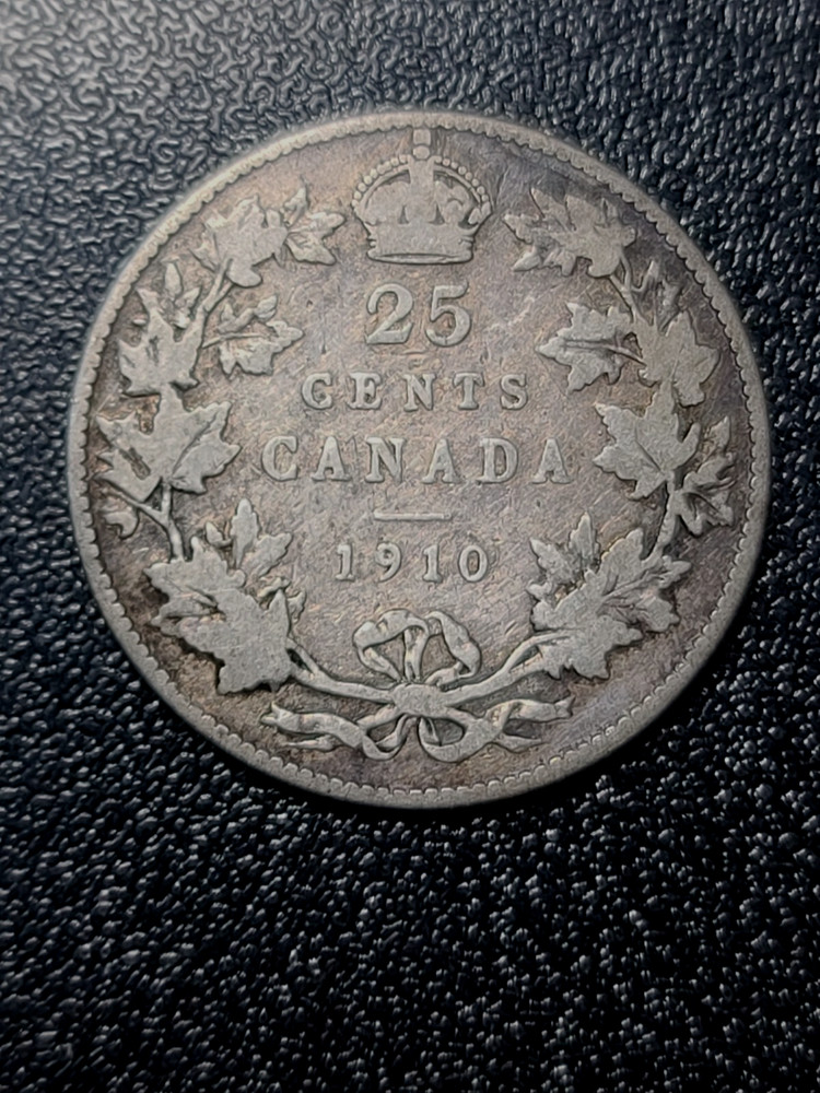 1910 Canada Silver 25 Cents DR527
