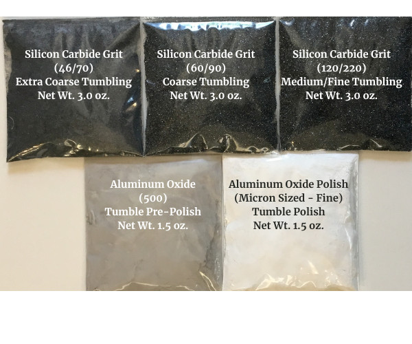 Rock Grit Tumbling Kit Complete Full Spectrum Processing for Rotary Tumbler