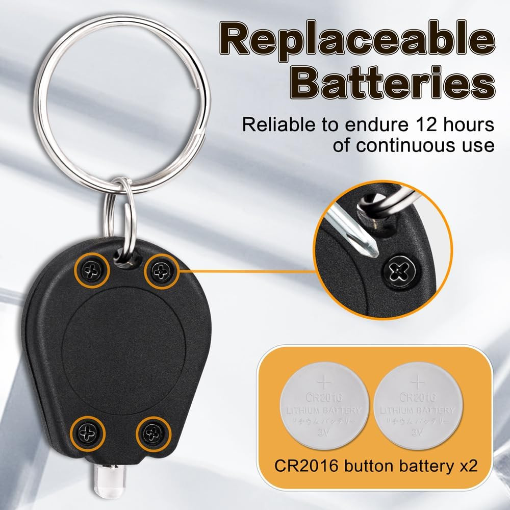 12 Pack Ultra Bright Mini LED Keychain Flashlight, Small Key Ring Flashlight, Po