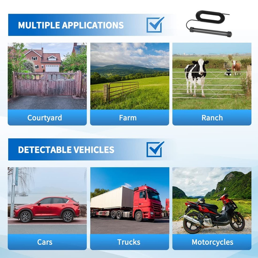 TOPENS TEW3 Vehicle Exit Sensor Kit Wired Driveway Gate Exit Wand Car Detector