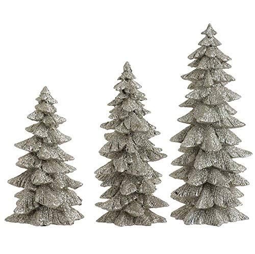 9.5" Glittered Silver Trees by , Inc