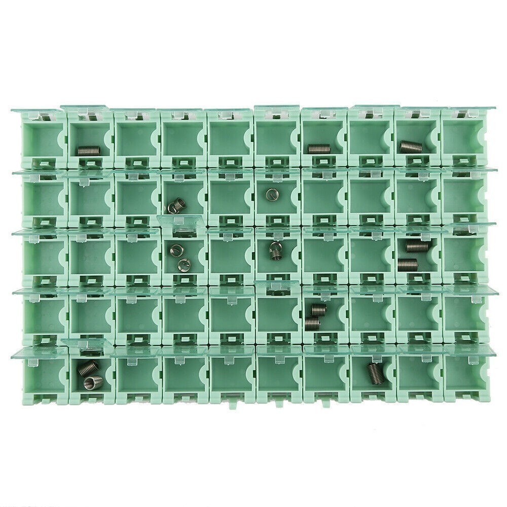 50Pcs Green SMT SMD Container Box Electronic Components Mini Storage Case
