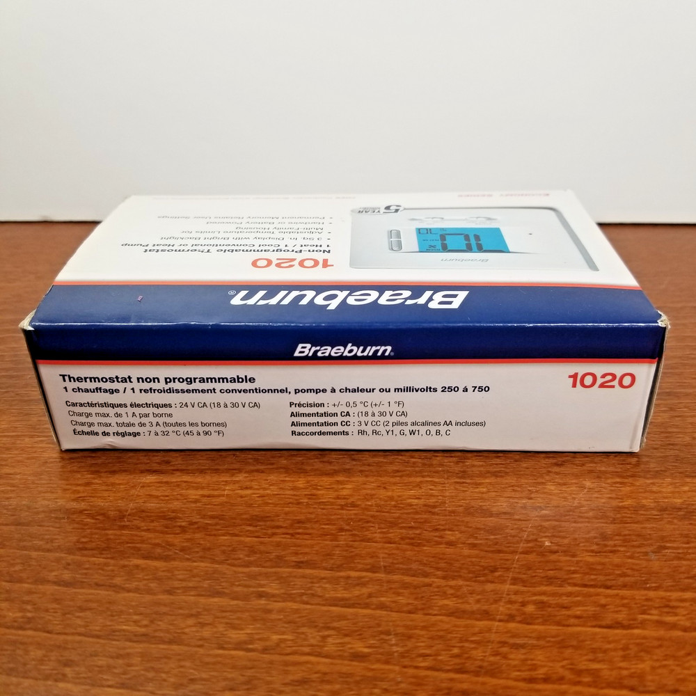 Braeburn 1020 Digital Non-Programmable Thermostat - White