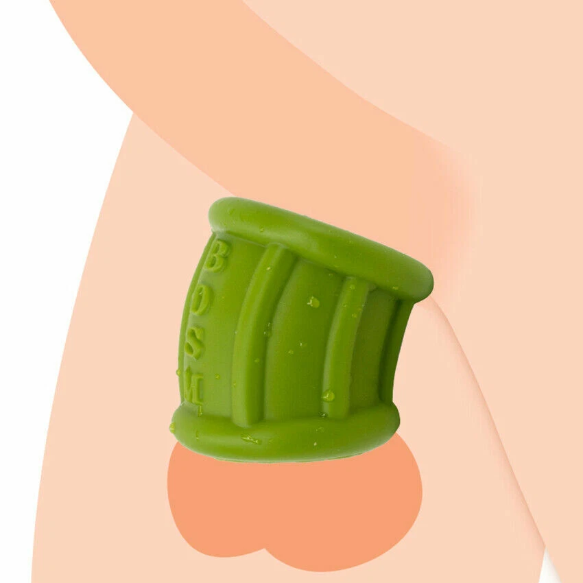 Men Scrotum Squeeze Ring Chastity Cage Ball Stretcher Enhancer Delay Ejaculation