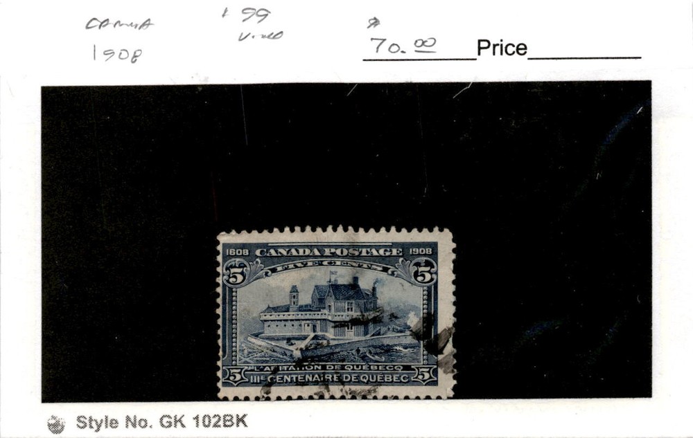Canada, Postage Stamp, #99 Used, 1908 Chmaplains Home (AF)