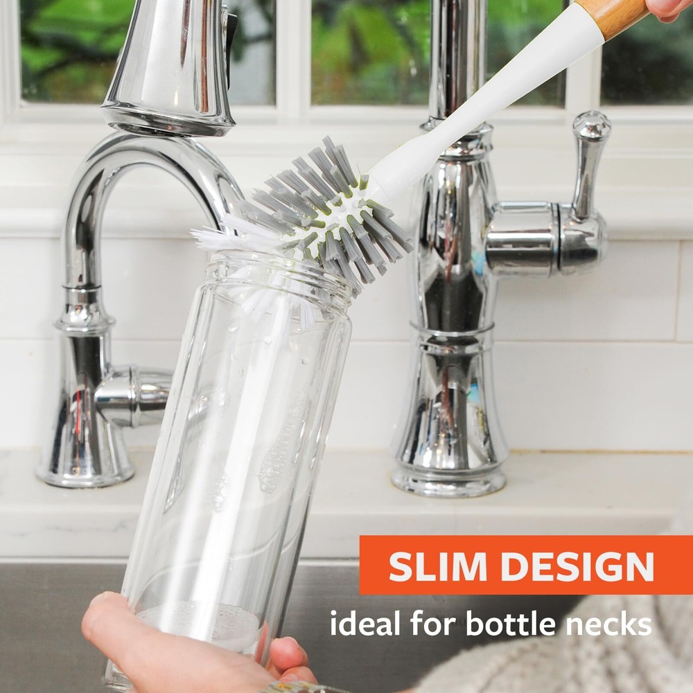 Full Circle Bamboo Bottle Brush with Replaceable Head for Eco-Friendly Cleaning