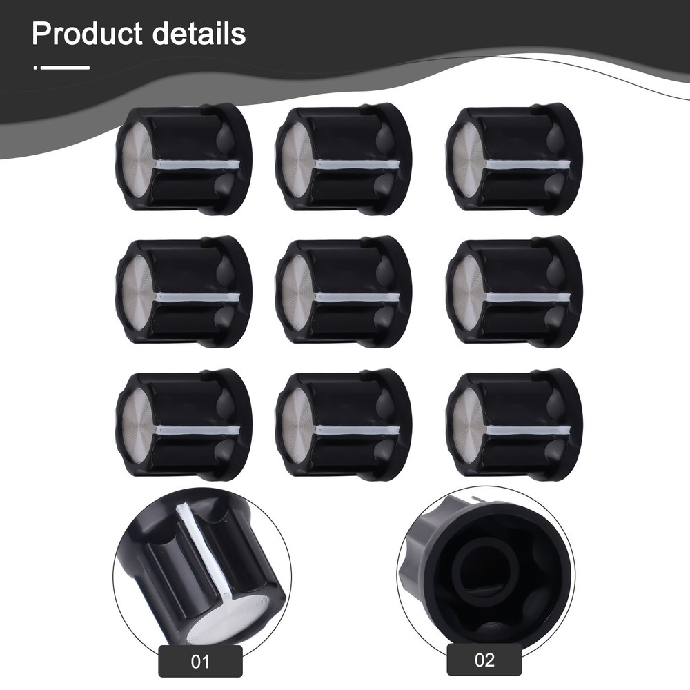 Compact and Easy to Use 10pcs D Type Volume Control Potentiometer Knobs
