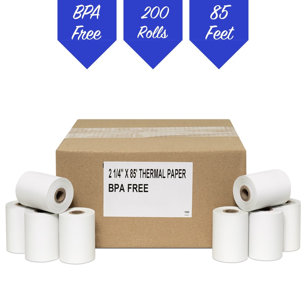 (200) ROLLS 2-1/4" x 85' Thermal Paper - First Data FD50