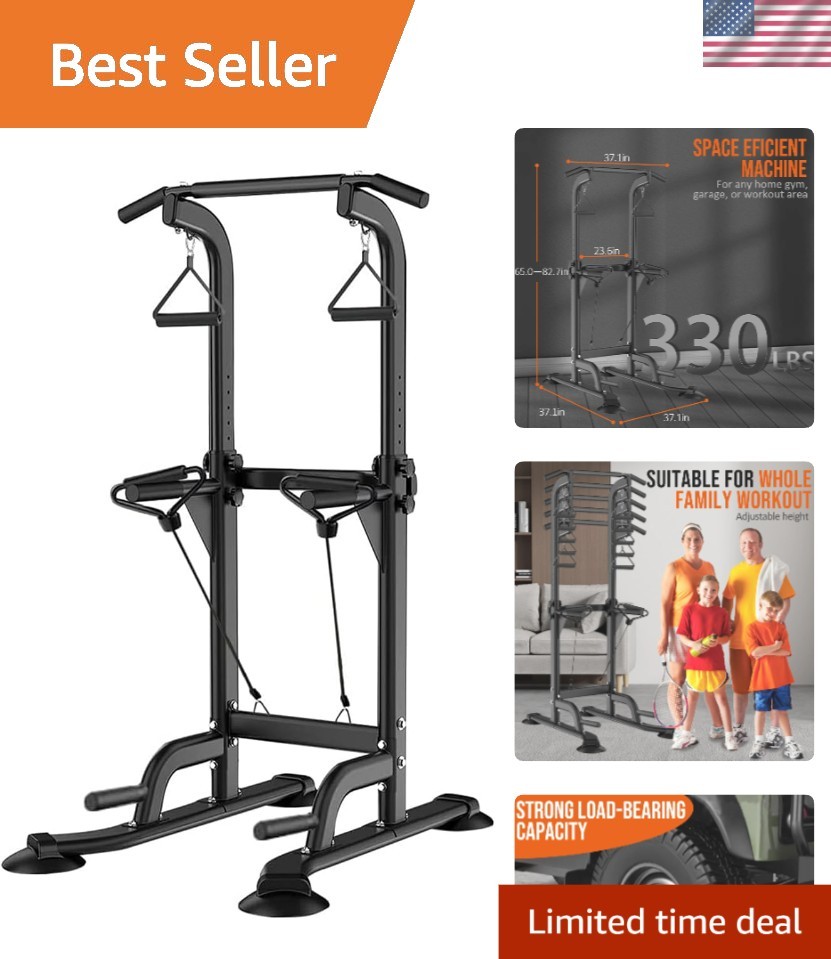 Multi-Functional Power Tower with Adjustable Height – 330 lbs Capacity