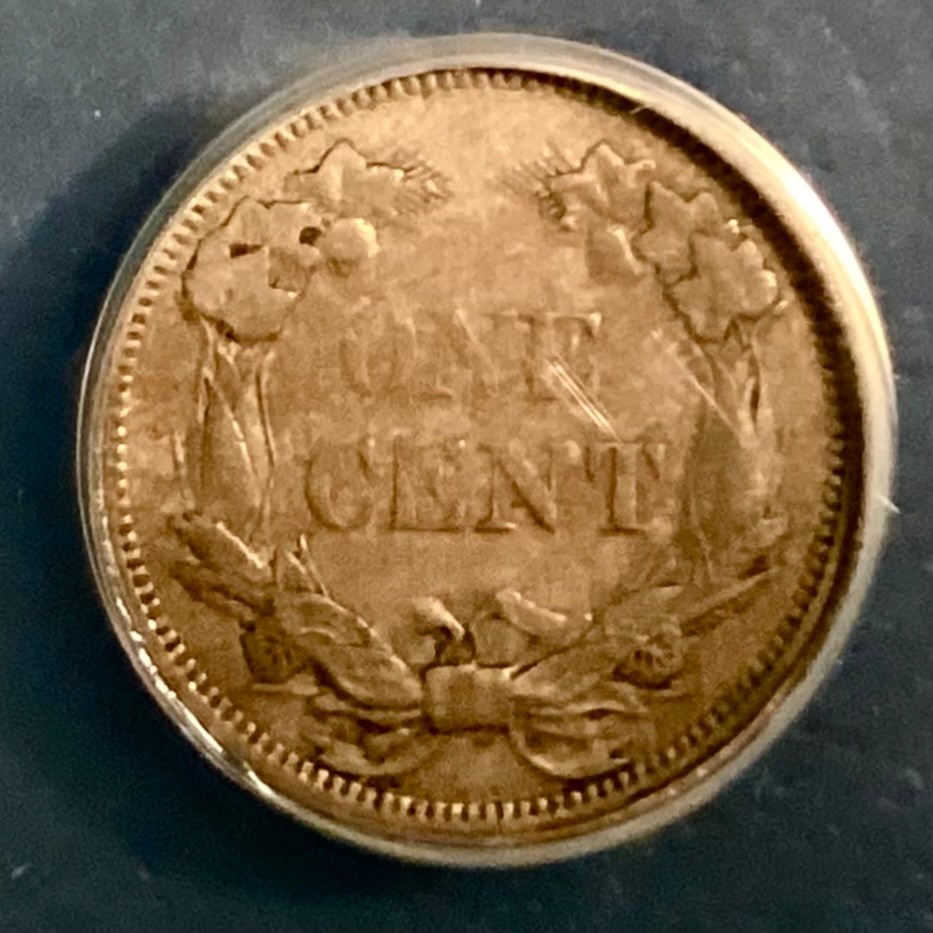 1858 Small Letters US Flying Eagle Cent ANACS EF 45