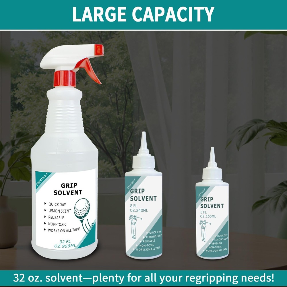 Crestgolf Professional Golf Grip Solvent 32 OZ 32oz, Solvent-32OZ