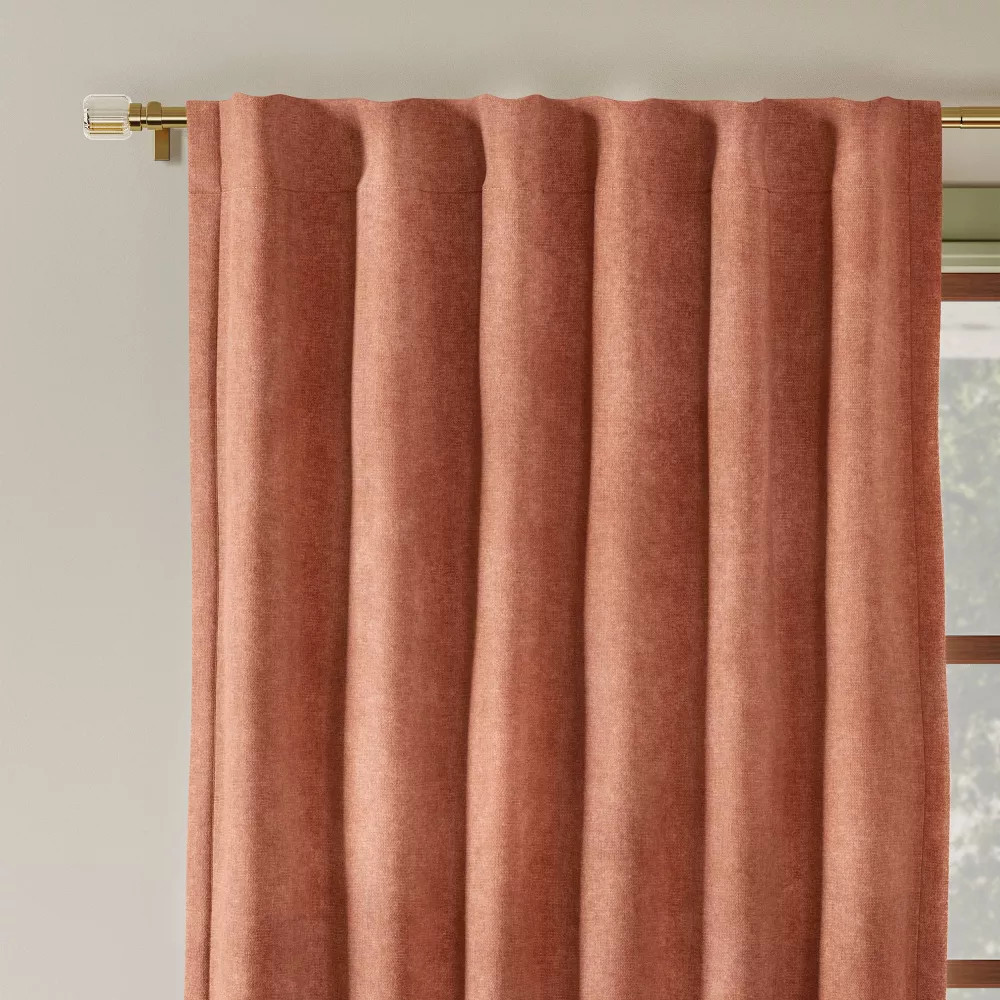 50"x84" Blackout Chenille Curtain Panel Brown - Threshold: Woven Polyester,