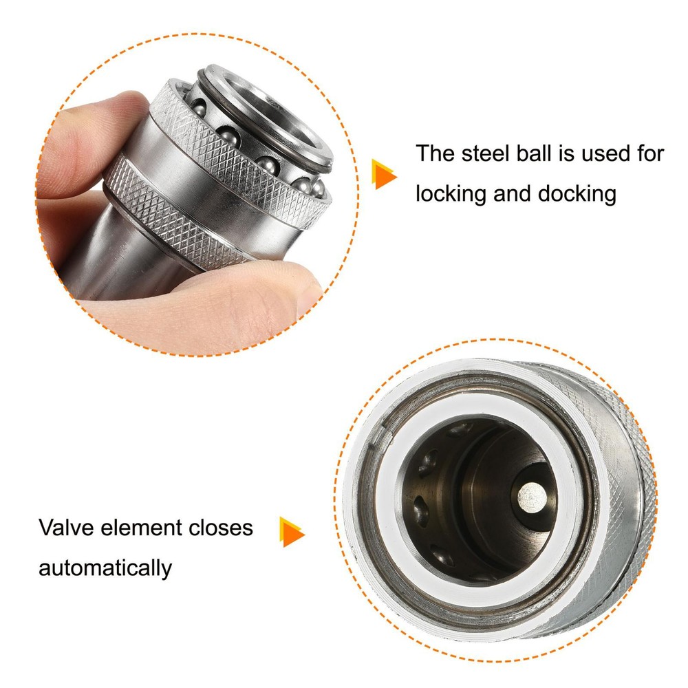 1 Set Hydraulic Quick Connect Coupler M16x1.5mm Female Thread Pipe Fitting