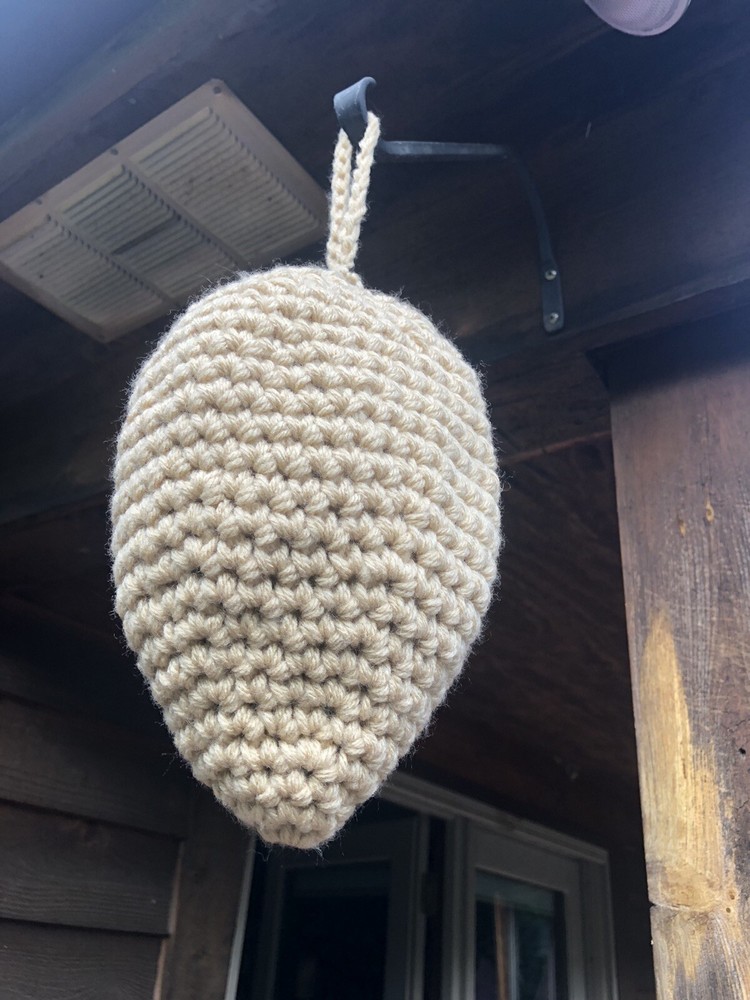 Crocheted Wasp Nest Decoy/Deterrent.