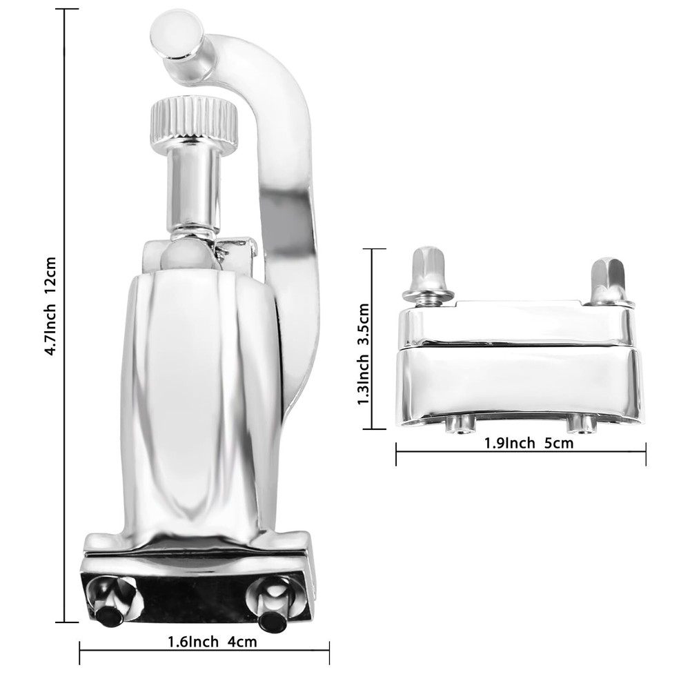 Snare Drum Strainer Modulator Throw Off Butt End Parts - Silver Round Adjuster