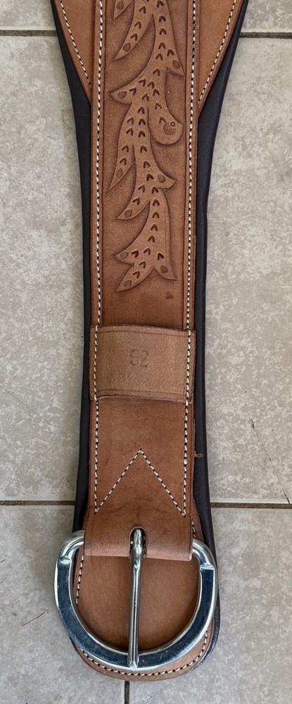 Never Used 36” Tooled Leather Roping Cinch