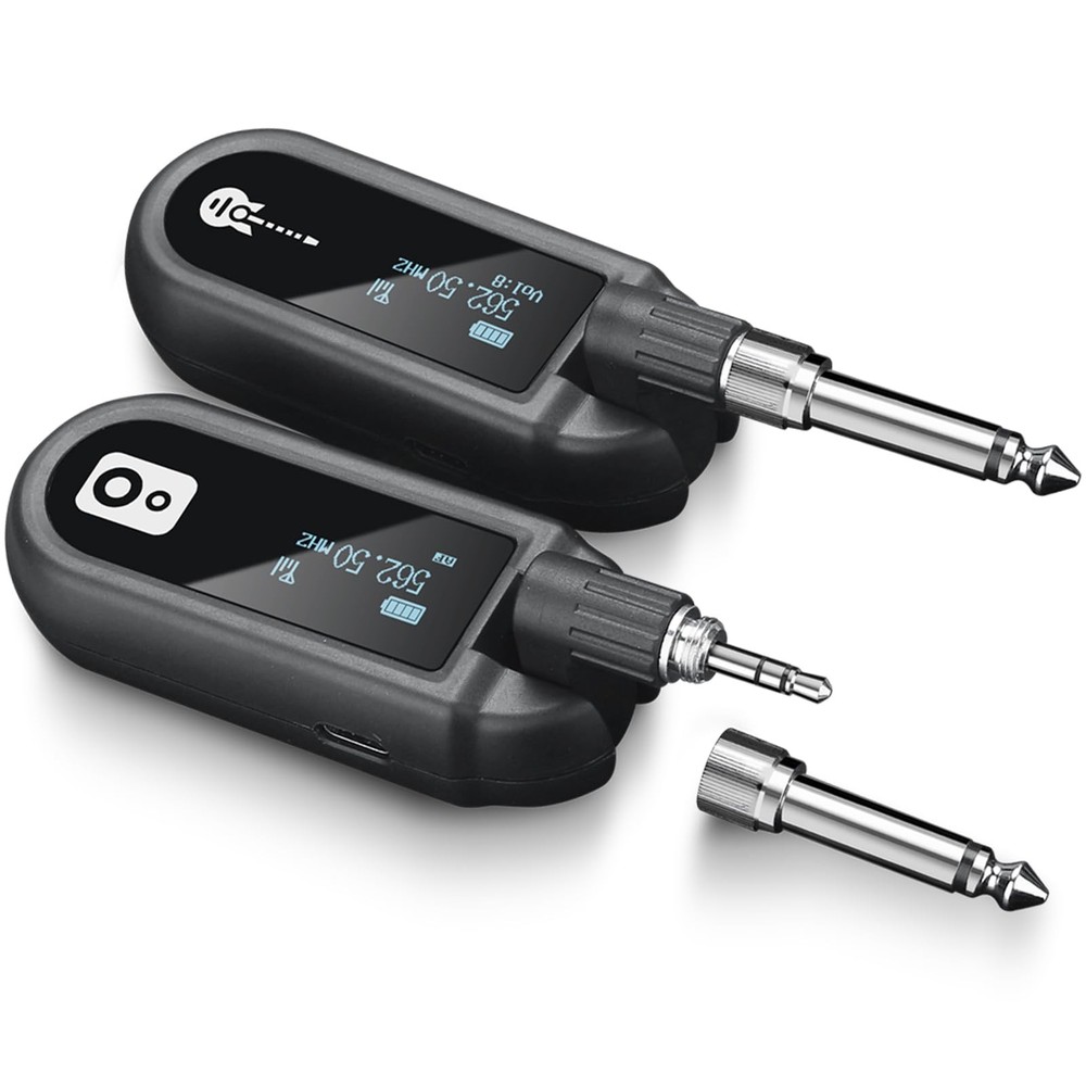 Wireless Guitar System UHF Wireless Guitar Transmitter Receiver Rechargeable ...
