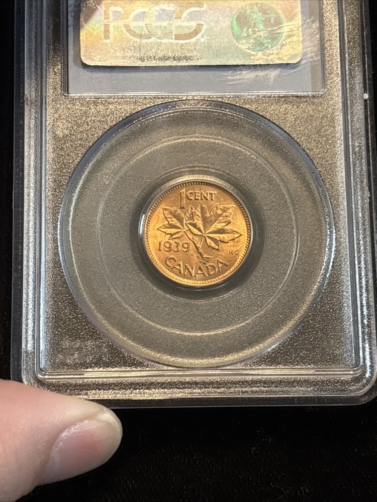 1939 Canada Penny Uncirculated Pcgs Ms64 Red Small Cent