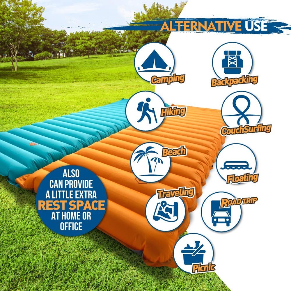 Inflatable Sleeping Pad with Pump - Comfortable, Compact Camping Mattress