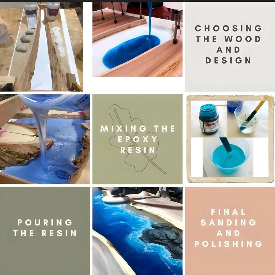 Blue Epoxy Table, Epoxy Round Table, Wood Epoxy Table, Resin Coffee Table Decor