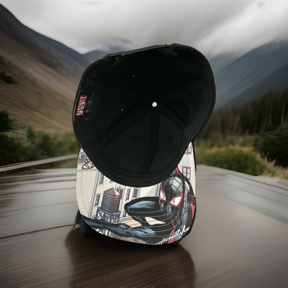 Marvel Miles Morales Spider-Man Snapback Hat Comic Art Under Brim