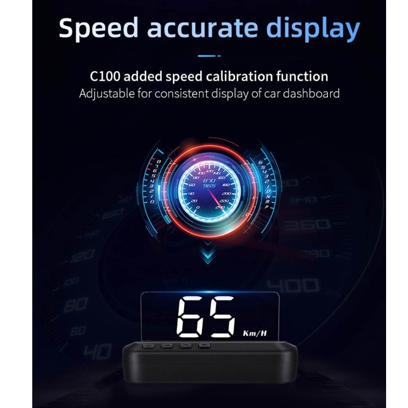Head up Display Windshield Projector with Speed OverSpeed Alarm
