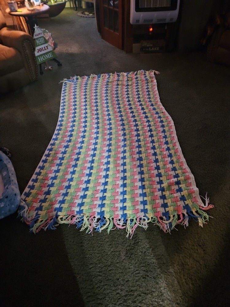 Handmade Afghan Multicolor 83x46