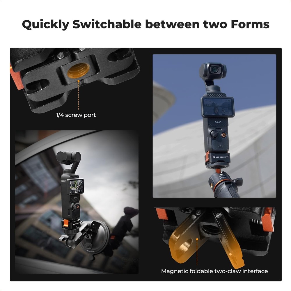 K&F Concept 2Pack Quick Release Adapter Mount for DJI Osmo Pocket 3 Create Combo