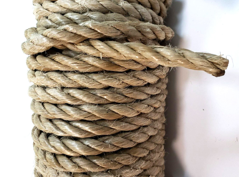 1/4 in. x 94 ft. Brown 3-Strand Poly Twisted Rope *Tie, Pull, Swing. Braid...